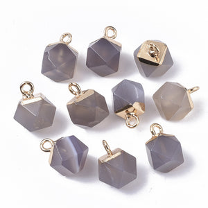 Bedel facet gemstone agate grey gold