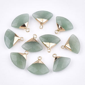 Bedel facet gemstone aventurine triangle green gold