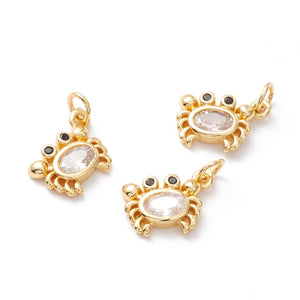 Bedel krab clear zirconia Goud