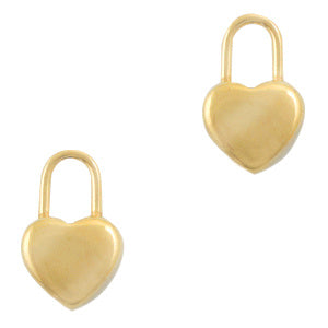 Bedel roestvrij stalen (RVS) Stainless steel bedels slot hart Goud