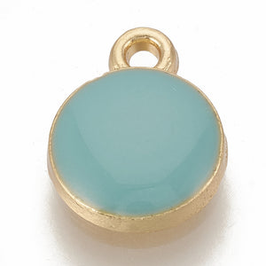 Bedel rond skyblue goud