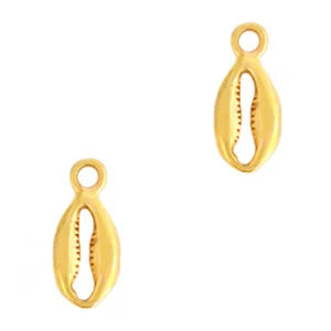 Bedels DQ metaal Kauri schelp Antiek goud (nikkelvrij)