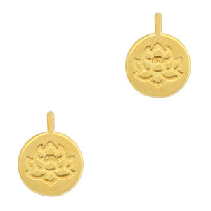 Bedels DQ metaal lotus 15mm Goud (nikkelvrij)