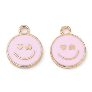 Bedel smiley heart eyes light pink goud