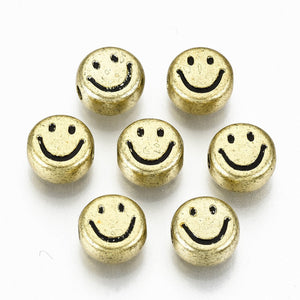 Acryl Smiley Kralen Goud