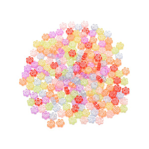 Acryl Smiley Kralen bloem Multicolour-wit