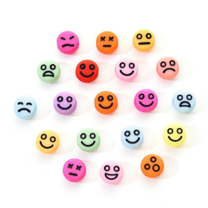 Acryl Smiley Kralen face mix Multicolour-black