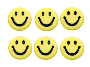 Acryl Smiley Kralen geel