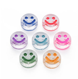 Acryl Smiley Kralen Transparant Sparkle