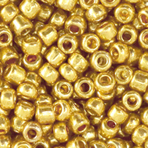 Rocailles Metallic shine yellow gold 4mm