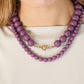 Bold kralen ketting 10mm diep roze RVS goud
