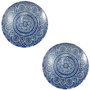 Cabochon mandala 12mm denim blue