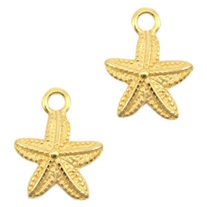 DQ metaal bedel zeester Goud (nikkelvrij)