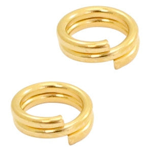 DQ metaal splitring 5mm Goud (nikkelvrij)