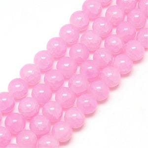 Glaskraal crackle pearl pink 4mm
