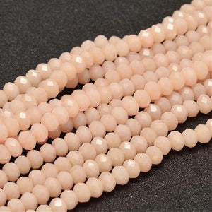 Glaskraal facet 6x4mm Light Salmon