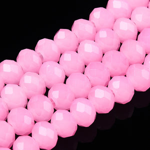 Glaskraal facet imi jade hot pink 6x4mm