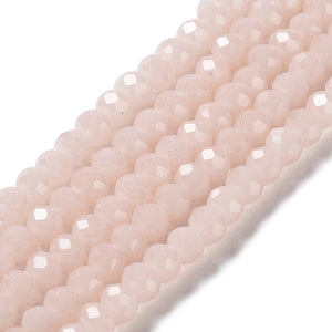 Glaskraal facet imi jade misty rose 6x4mm