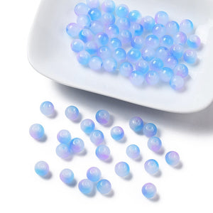 Glaskraal imi jade two tone Purple Cornflower Blue 8mm