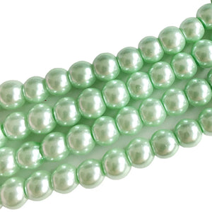 Glaskraal pearl baked pale green 6mm