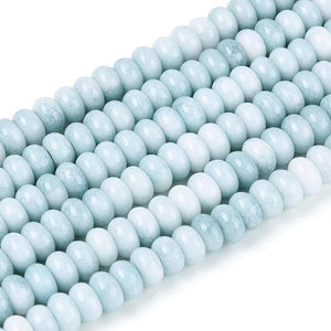 Glaskraal rondelle imi jade Light Blue 4mm