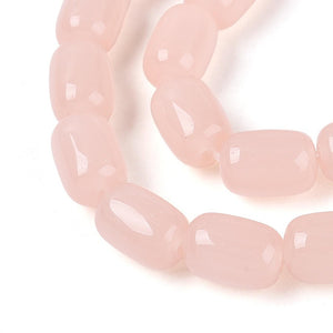 Glaskralen imi jade ovaal 9x6mm salmon pink