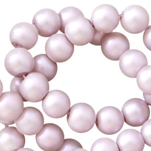 Glasparels licht lila paars met pearl shine 8mm