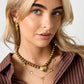 Grote kralen ketting heart casual rood RVS goud
