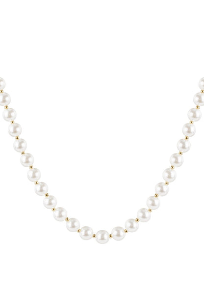 Grote kralen vintage vibe ketting Witgoud RVS