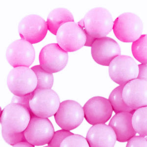 Grote ronde acryl kralen 10 mm shiny Candy Pink