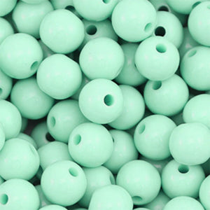 Grote ronde acryl kralen 10 mm shiny Mint Groen