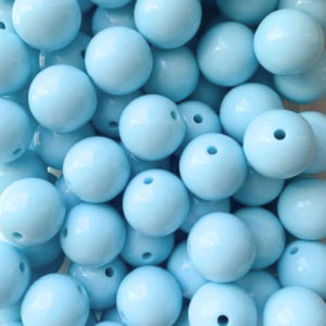 Grote ronde acryl kralen 12 mm shiny baby blue