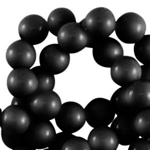 Grote ronde acryl kralen 14 mm shiny Black