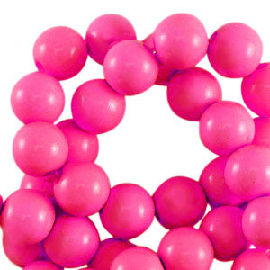 Grote ronde acryl kralen 14 mm shiny Fuchsia pink