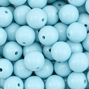 Grote ronde acryl kralen 14 mm shiny Pastel Blue