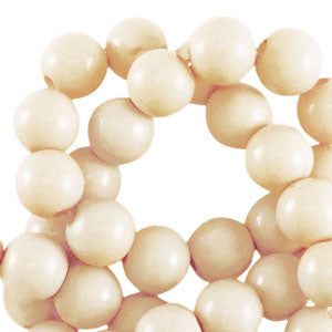 Grote ronde acryl kralen 14 mm shiny Vanilla yellow