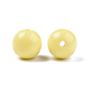 Grote ronde acryl kralen 15 mm geel