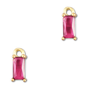 Hangers van Crystal glas rechthoek Dark pink-gold