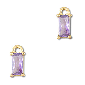 Hangers van Crystal glas rechthoek Light lilac-gold