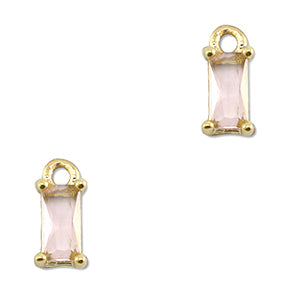 Hangers van Crystal glas rechthoek Light pink-gold