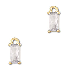 Hangers van Crystal glas rechthoek Transparent-gold