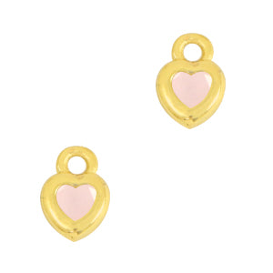 Hangers van crystal glas hart Rose alabaster-gold