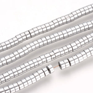 Hematite kralen disc Zilver 4mm