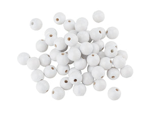 Witte houten kralen 20 mm, groot gat, doe-het-zelfartikelen Witte houten kralen 20 mm, groot gat, doe-het-zelfartikelen