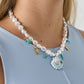 Imi parel kralen ketting Turtle Casual blauw RVS goud