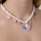 Imi parel kralen ketting Turtle Casual roze RVS goud