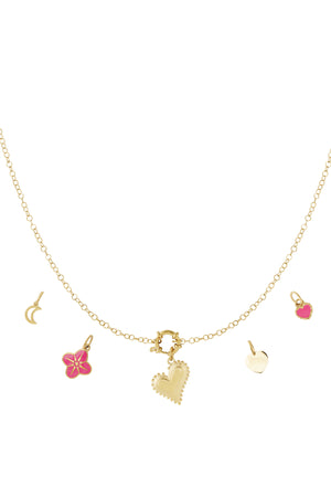 Ketting Chunky Heart DIY RVS goud