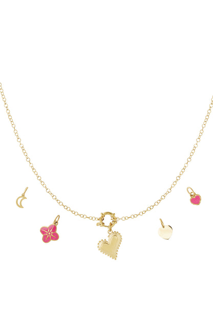 Ketting Chunky Heart DIY RVS goud