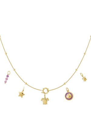 Ketting Turtle DIY RVS goud