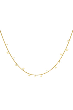 Ketting hanging stars RVS goud